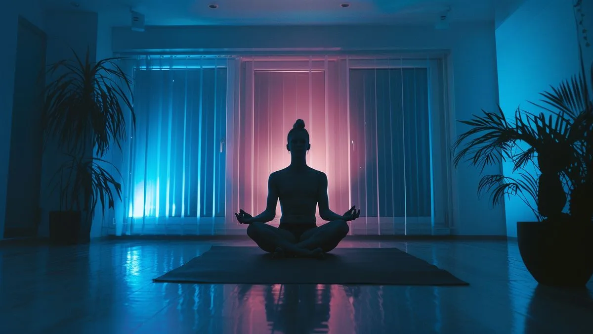 Découvrez comment le bodyscan peut transformer votre quotidien en 5 minutes par jour ! Person sitting crosslegged, deep in meditation during a bodyscan session.